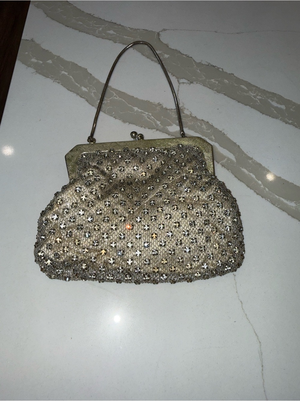MADE IN WESTERN GERMANY VINTAGE Gold Beaded LUXURY Evening Clutch Handbag